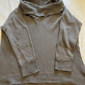 Lucky Brand Heather Gray Knit Sweater with raw-edge detailing